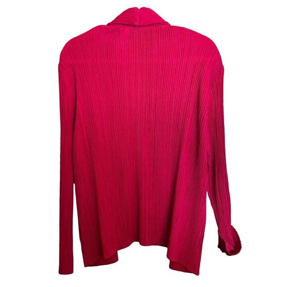 Chicos Travelers Cardigan Jacket Womens XL Red Open Accordion Stretch Sweater - Picture 6 of 8